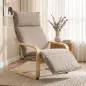 Butaca de Salón Tapizada en Lino con Reposapiés con Balanceo Suave Respaldo Alto Asiento Amplio Marrón Claro Butaca de Salón Tapizada en Lino con Reposapiés con Balanceo Suave Respaldo Alto Asiento Amplio Marrón Claro