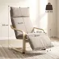 Butaca de Salón Tapizada en Lino con Reposapiés con Balanceo Suave Respaldo Alto Asiento Amplio Marrón Claro Butaca de Salón Tapizada en Lino con Reposapiés con Balanceo Suave Respaldo Alto Asiento Amplio Marrón Claro