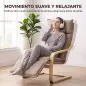 Butaca de Salón Tapizada en Lino con Reposapiés con Balanceo Suave Respaldo Alto Asiento Amplio Marrón Claro Butaca de Salón Tapizada en Lino con Reposapiés con Balanceo Suave Respaldo Alto Asiento Amplio Marrón Claro