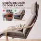 Butaca de Salón Tapizada en Lino con Reposapiés con Balanceo Suave Respaldo Alto Asiento Amplio Marrón Claro Butaca de Salón Tapizada en Lino con Reposapiés con Balanceo Suave Respaldo Alto Asiento Amplio Marrón Claro