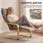 Butaca de Salón Tapizada en Lino con Reposapiés con Balanceo Suave Respaldo Alto Asiento Amplio Marrón Claro Butaca de Salón Tapizada en Lino con Reposapiés con Balanceo Suave Respaldo Alto Asiento Amplio Marrón Claro