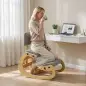 Silla de Rodillas Ergonómica con Respaldo Apoyo para Rodillas y Tapizado de Pana Gris