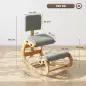 Silla de Rodillas Ergonómica con Respaldo Apoyo para Rodillas y Tapizado de Pana Gris