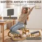 Silla de Rodillas Ergonómica con Respaldo Apoyo para Rodillas y Tapizado de Pana Gris