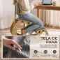 Silla de Rodillas Ergonómica con Respaldo Apoyo para Rodillas y Tapizado de Pana Gris