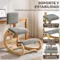 Silla de Rodillas Ergonómica con Respaldo Apoyo para Rodillas y Tapizado de Pana Gris