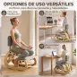 Silla de Rodillas Ergonómica con Respaldo Apoyo para Rodillas y Tapizado de Pana Gris