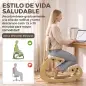Silla de Rodillas Ergonómica con Respaldo Apoyo para Rodillas y Tapizado de Pana Crema Silla de Rodillas Ergonómica con Respaldo Apoyo para Rodillas y Tapizado de Pana Crema