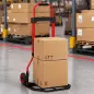 Carretilla Plegable con Mango Telescópico Ajustable Carga 60 kg Carretilla de Mano con Ruedas para Garaje Oficina Rojo