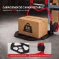 Carretilla Plegable con Mango Telescópico Ajustable Carga 60 kg Carretilla de Mano con Ruedas para Garaje Oficina Rojo