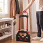 Carretilla Plegable con Mango Telescópico Ajustable Carga 60 kg Carretilla de Mano con Ruedas para Garaje Oficina Rojo