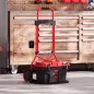 Carretilla Plegable con Mango Telescópico Ajustable Carga 60 kg Carretilla de Mano con Ruedas para Garaje Oficina Rojo