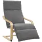 Butaca de Salón Tapizada en Lino con Reposapiés con Balanceo Suave Respaldo Alto Asiento Amplio Gris Oscuro