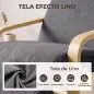 Butaca de Salón Tapizada en Lino con Reposapiés con Balanceo Suave Respaldo Alto Asiento Amplio Gris Oscuro