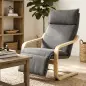 Butaca de Salón Tapizada en Lino con Reposapiés con Balanceo Suave Respaldo Alto Asiento Amplio Gris Oscuro