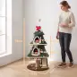 Árbol Rascador para Gatos 132 cm Diseño de Navidad Torre para Gatos de Felpa con 2 Casitas Escalera de Sisal Verde Árbol Rascador para Gatos 132 cm Diseño de Navidad Torre para Gatos de Felpa con 2 Casitas Escalera de Sisal Verde