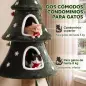 Árbol Rascador para Gatos 132 cm Diseño de Navidad Torre para Gatos de Felpa con 2 Casitas Escalera de Sisal Verde Árbol Rascador para Gatos 132 cm Diseño de Navidad Torre para Gatos de Felpa con 2 Casitas Escalera de Sisal Verde