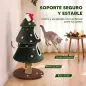 Árbol Rascador para Gatos 132 cm Diseño de Navidad Torre para Gatos de Felpa con 2 Casitas Escalera de Sisal Verde Árbol Rascador para Gatos 132 cm Diseño de Navidad Torre para Gatos de Felpa con 2 Casitas Escalera de Sisal Verde