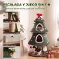 Árbol Rascador para Gatos 132 cm Diseño de Navidad Torre para Gatos de Felpa con 2 Casitas Escalera de Sisal Verde Árbol Rascador para Gatos 132 cm Diseño de Navidad Torre para Gatos de Felpa con 2 Casitas Escalera de Sisal Verde