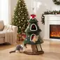 Árbol Rascador para Gatos 132 cm Diseño de Navidad Torre para Gatos de Felpa con 2 Casitas Escalera de Sisal Verde Árbol Rascador para Gatos 132 cm Diseño de Navidad Torre para Gatos de Felpa con 2 Casitas Escalera de Sisal Verde