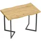 Mesa de Comedor para 2 Personas con Tablero Grueso Patas Metálicas Estilo Moderno 110x67x75,5 cm Roble Mesa de Comedor para 2 Personas con Tablero Grueso Patas Metálicas Estilo Moderno 110x67x75,5 cm Roble