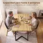 Mesa de Comedor para 2 Personas con Tablero Grueso Patas Metálicas Estilo Moderno 110x67x75,5 cm Roble Mesa de Comedor para 2 Personas con Tablero Grueso Patas Metálicas Estilo Moderno 110x67x75,5 cm Roble
