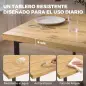 Mesa de Comedor para 2 Personas con Tablero Grueso Patas Metálicas Estilo Moderno 110x67x75,5 cm Roble Mesa de Comedor para 2 Personas con Tablero Grueso Patas Metálicas Estilo Moderno 110x67x75,5 cm Roble