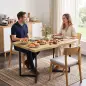 Mesa de Comedor para 2 Personas con Tablero Grueso Patas Metálicas Estilo Moderno 110x67x75,5 cm Roble Mesa de Comedor para 2 Personas con Tablero Grueso Patas Metálicas Estilo Moderno 110x67x75,5 cm Roble