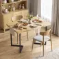 Mesa de Comedor para 2 Personas con Tablero Grueso Patas Metálicas Estilo Moderno 110x67x75,5 cm Roble Mesa de Comedor para 2 Personas con Tablero Grueso Patas Metálicas Estilo Moderno 110x67x75,5 cm Roble