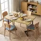 Mesa de Comedor para 2 Personas con Tablero Grueso Patas Metálicas Estilo Moderno 110x67x75,5 cm Roble Mesa de Comedor para 2 Personas con Tablero Grueso Patas Metálicas Estilo Moderno 110x67x75,5 cm Roble