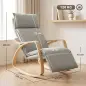 Silla Mecedora con Reposapiés Ajustable en 5 Posiciones Reposabrazos de Madera Acolchado Doble Capa Gris Claro Silla Mecedora con Reposapiés Ajustable en 5 Posiciones Reposabrazos de Madera Acolchado Doble Capa Gris Claro