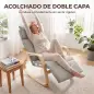 Silla Mecedora con Reposapiés Ajustable en 5 Posiciones Reposabrazos de Madera Acolchado Doble Capa Gris Claro Silla Mecedora con Reposapiés Ajustable en 5 Posiciones Reposabrazos de Madera Acolchado Doble Capa Gris Claro