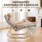 Silla Mecedora con Reposapiés Ajustable en 5 Posiciones Reposabrazos de Madera Acolchado Doble Capa Gris Claro Silla Mecedora con Reposapiés Ajustable en 5 Posiciones Reposabrazos de Madera Acolchado Doble Capa Gris Claro