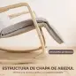 Silla Mecedora con Reposapiés Ajustable en 5 Posiciones Reposabrazos de Madera Acolchado Doble Capa Gris Claro Silla Mecedora con Reposapiés Ajustable en 5 Posiciones Reposabrazos de Madera Acolchado Doble Capa Gris Claro