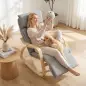 Silla Mecedora con Reposapiés Ajustable en 5 Posiciones Reposabrazos de Madera Acolchado Doble Capa Gris Claro Silla Mecedora con Reposapiés Ajustable en 5 Posiciones Reposabrazos de Madera Acolchado Doble Capa Gris Claro