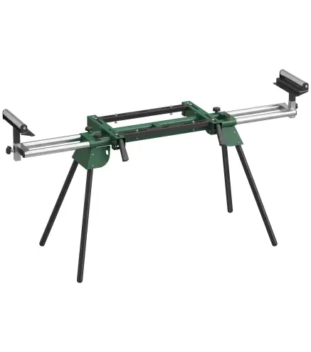 Soporte de Sierra Ingletadora Plegable Universal con 2 Rodillos de Apoyo Altura y Ancho Ajustable Carga 200 kg Verde
