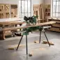 Soporte de Sierra Ingletadora Plegable Universal con 2 Rodillos de Apoyo Altura y Ancho Ajustable Carga 200 kg Verde Soporte de Sierra Ingletadora Plegable Universal con 2 Rodillos de Apoyo Altura y Ancho Ajustable Carga 200 kg Verde