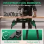 Soporte de Sierra Ingletadora Plegable Universal con 2 Rodillos de Apoyo Altura y Ancho Ajustable Carga 200 kg Verde Soporte de Sierra Ingletadora Plegable Universal con 2 Rodillos de Apoyo Altura y Ancho Ajustable Carga 200 kg Verde