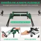 Soporte de Sierra Ingletadora Plegable Universal con 2 Rodillos de Apoyo Altura y Ancho Ajustable Carga 200 kg Verde Soporte de Sierra Ingletadora Plegable Universal con 2 Rodillos de Apoyo Altura y Ancho Ajustable Carga 200 kg Verde