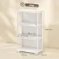 Vitrina Expositora para Colecciones de 3 Niveles con Puertas Abatibles de Acrílico para Figuras 59x30x106 cm Blanco