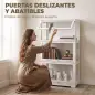 Vitrina Expositora para Colecciones de 3 Niveles con Puertas Abatibles de Acrílico para Figuras 59x30x106 cm Blanco