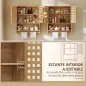 Armario de Baño de Pared de Bambú con 2 Puertas de Celosía Estante Abierto y Estante Ajustable Natural Armario de Baño de Pared de Bambú con 2 Puertas de Celosía Estante Abierto y Estante Ajustable Natural