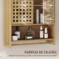 Armario de Baño de Pared de Bambú con 2 Puertas de Celosía Estante Abierto y Estante Ajustable Natural Armario de Baño de Pared de Bambú con 2 Puertas de Celosía Estante Abierto y Estante Ajustable Natural