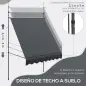 Toldo Manual Retráctil con Manivela 200x120x210-300 cm con Altura Ajustable Impermeable y Anti-UV Gris Oscuro