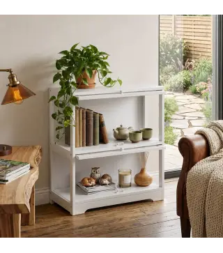 Vitrina Expositora para Colecciones de 2 Niveles con Puertas Abatibles de Acrílico para Figuras 59,5x30x73 cm Blanco