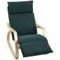 Silla Mecedora con Reposapiés Ajustable en 5 Posiciones Reposabrazos de Madera Acolchado Doble Capa Verde Oscuro Silla Mecedora con Reposapiés Ajustable en 5 Posiciones Reposabrazos de Madera Acolchado Doble Capa Verde Oscuro