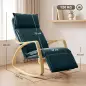 Silla Mecedora con Reposapiés Ajustable en 5 Posiciones Reposabrazos de Madera Acolchado Doble Capa Verde Oscuro Silla Mecedora con Reposapiés Ajustable en 5 Posiciones Reposabrazos de Madera Acolchado Doble Capa Verde Oscuro