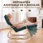 Silla Mecedora con Reposapiés Ajustable en 5 Posiciones Reposabrazos de Madera Acolchado Doble Capa Verde Oscuro Silla Mecedora con Reposapiés Ajustable en 5 Posiciones Reposabrazos de Madera Acolchado Doble Capa Verde Oscuro