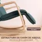 Silla Mecedora con Reposapiés Ajustable en 5 Posiciones Reposabrazos de Madera Acolchado Doble Capa Verde Oscuro Silla Mecedora con Reposapiés Ajustable en 5 Posiciones Reposabrazos de Madera Acolchado Doble Capa Verde Oscuro