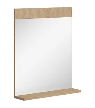 Espejo de Baño de Pared con Estante Abierto Espejo para Entrada Pasillo 50x12x60 cm Roble
